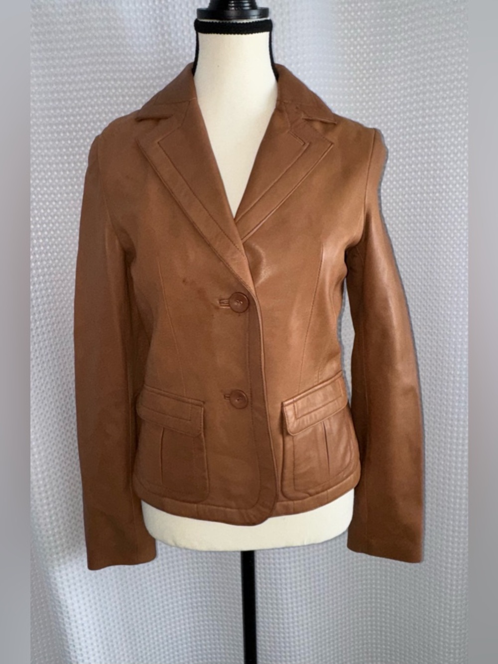 A&S selections brown leather‎ jacket size small